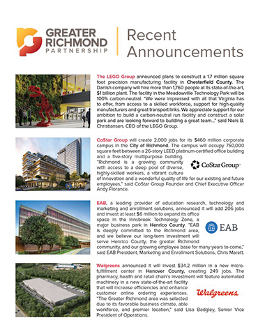 Thumbnail of the Recent Announcements flyer
