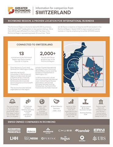 Information for Swiss companies seeking an expansion location