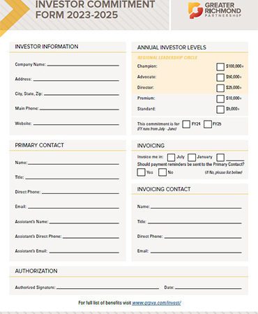 Preview of Investor Commitment Form