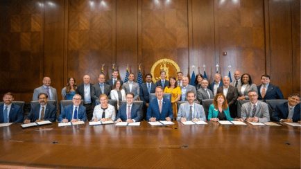 Govenor Youngkin with university officials