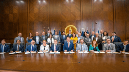Govenor Youngkin with university officials