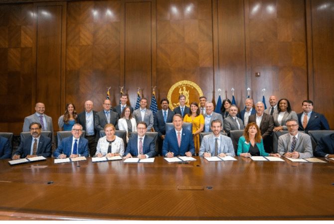 Govenor Youngkin with university officials