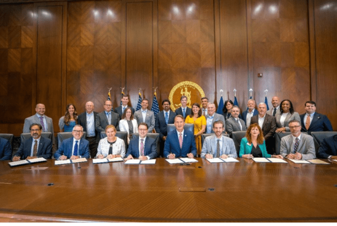 Govenor Youngkin with university officials