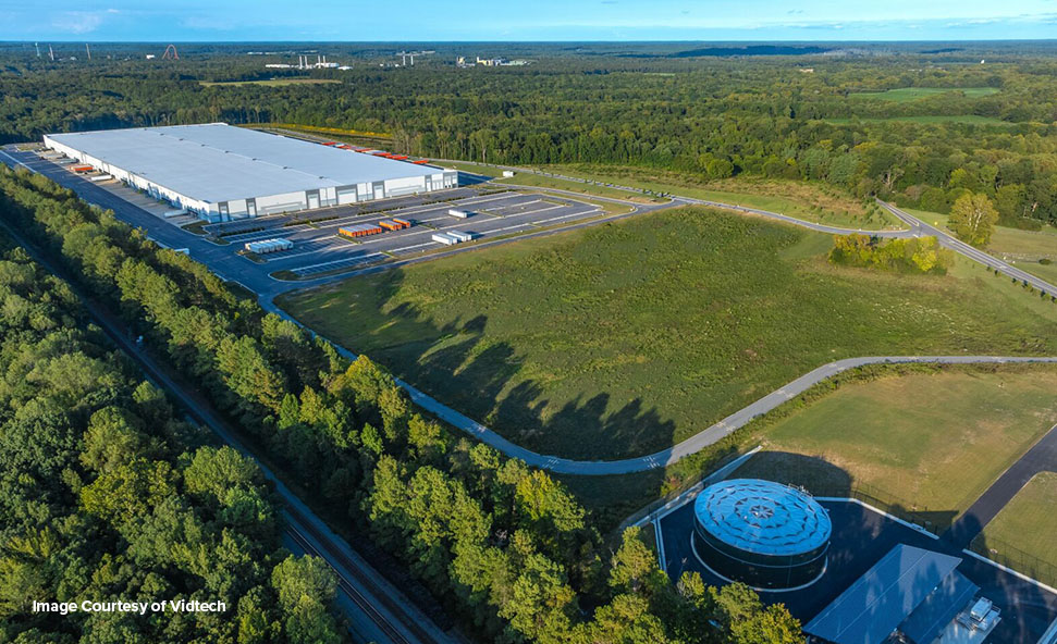 Lake Washington Partners of Bellevue purchased this 1.1-million-square-foot distribution center at 10462 Hickory Hill Road in Hanover County, Virginia. The site includes room to expand. Courtesy of Vidtech
