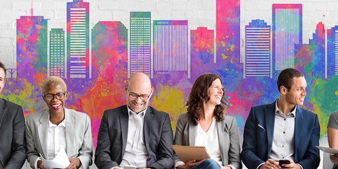 Group of diverse people are waiting for a job interview
