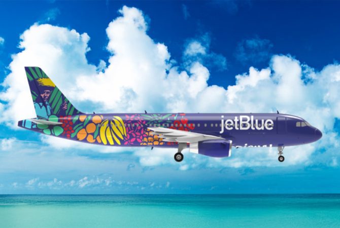 Jet Blue Tropical Plane