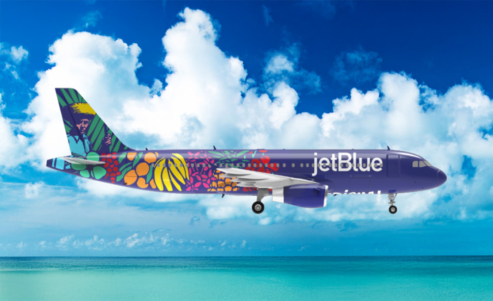 Jet Blue Tropical Plane