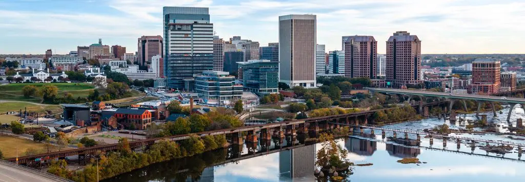 RVA skyline over the river