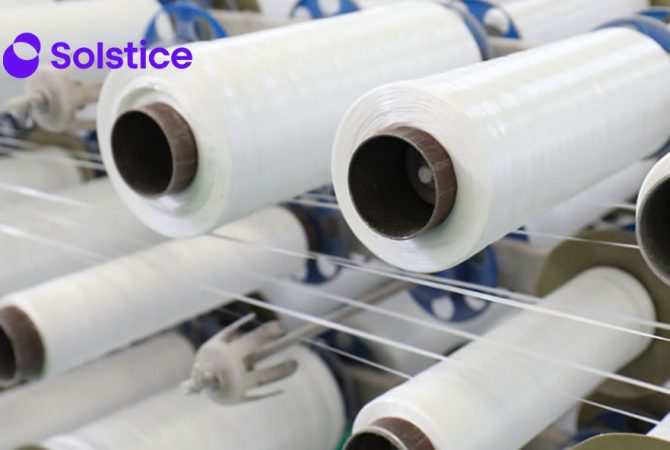 Solstice fibers on rolls for manufacturing materials