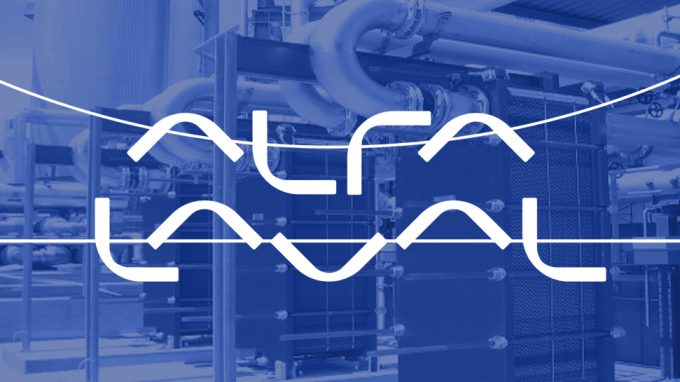 Alfa Laval logo over equipment