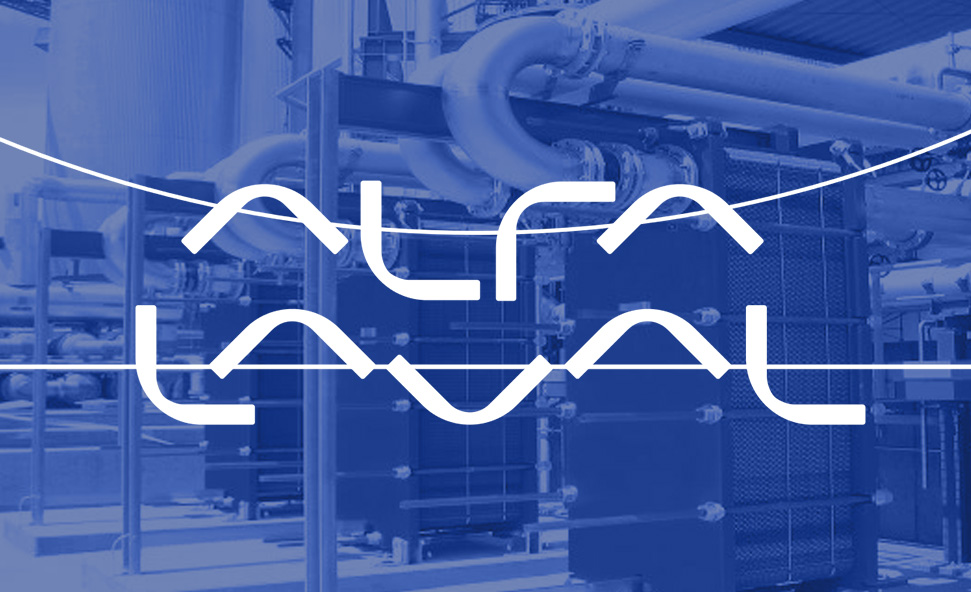 Alfa Laval logo over equipment