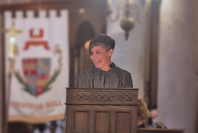 Alexis Ehrhardt giving speech