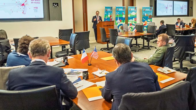 French delegation listening to Jose Romano Speak