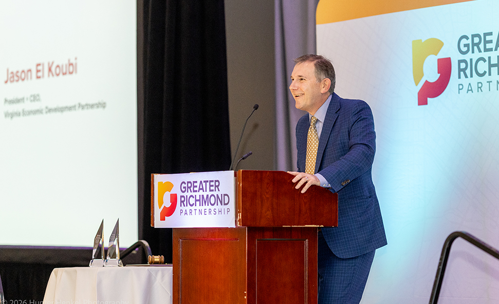 At the Greater Richmond Partnership’s Annual Meeting, El Koubi emphasized regional collaboration, talent, business investment and the strategies needed to compete in a rapidly changing economy.